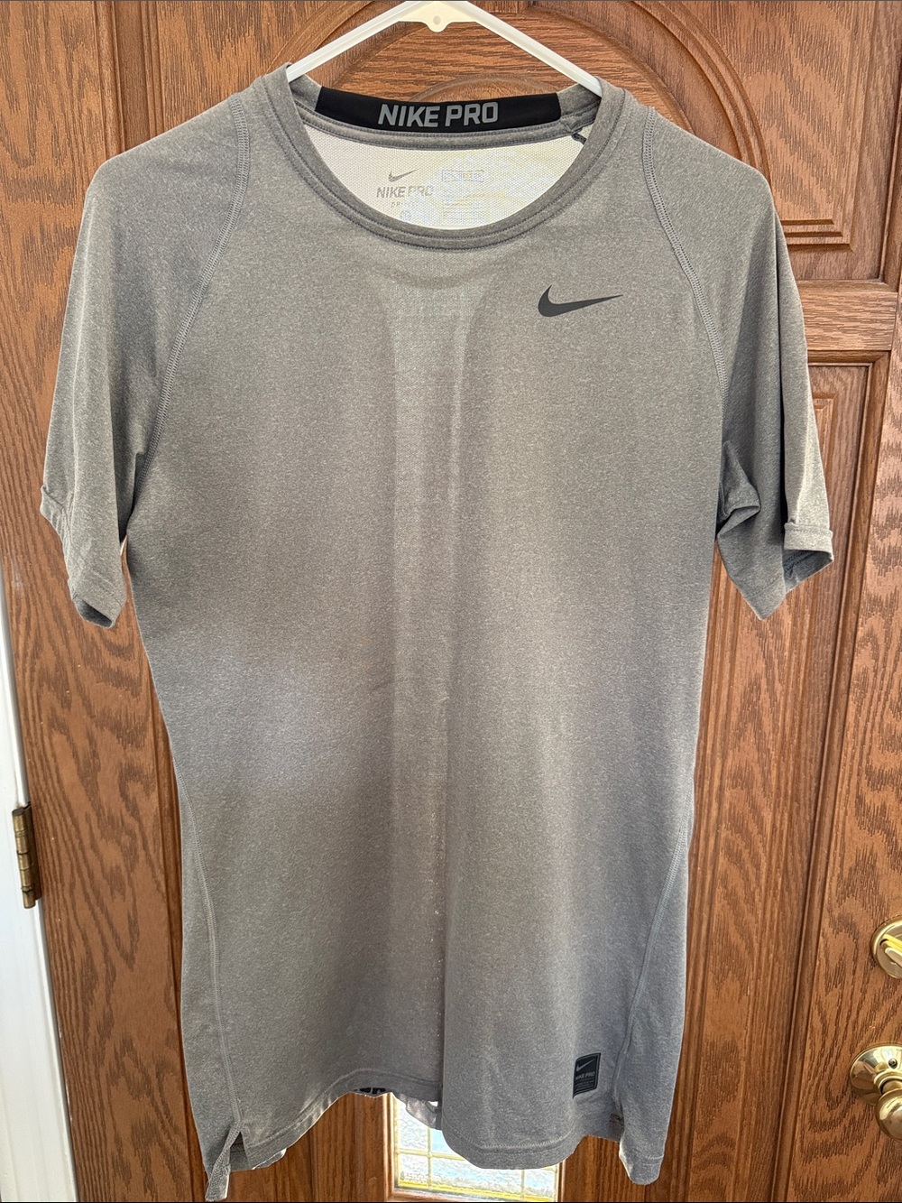 Nike Pro Dri Fit Compression Gray Men's Short-Sleeve Performance Tee